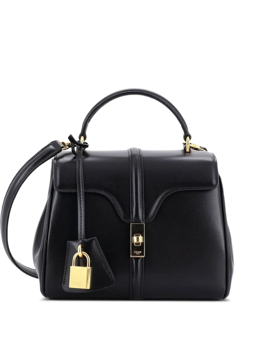 Celine Pre-Owned 16 Top Handle Bag Smooth Calfskin Mini satchel - Nero