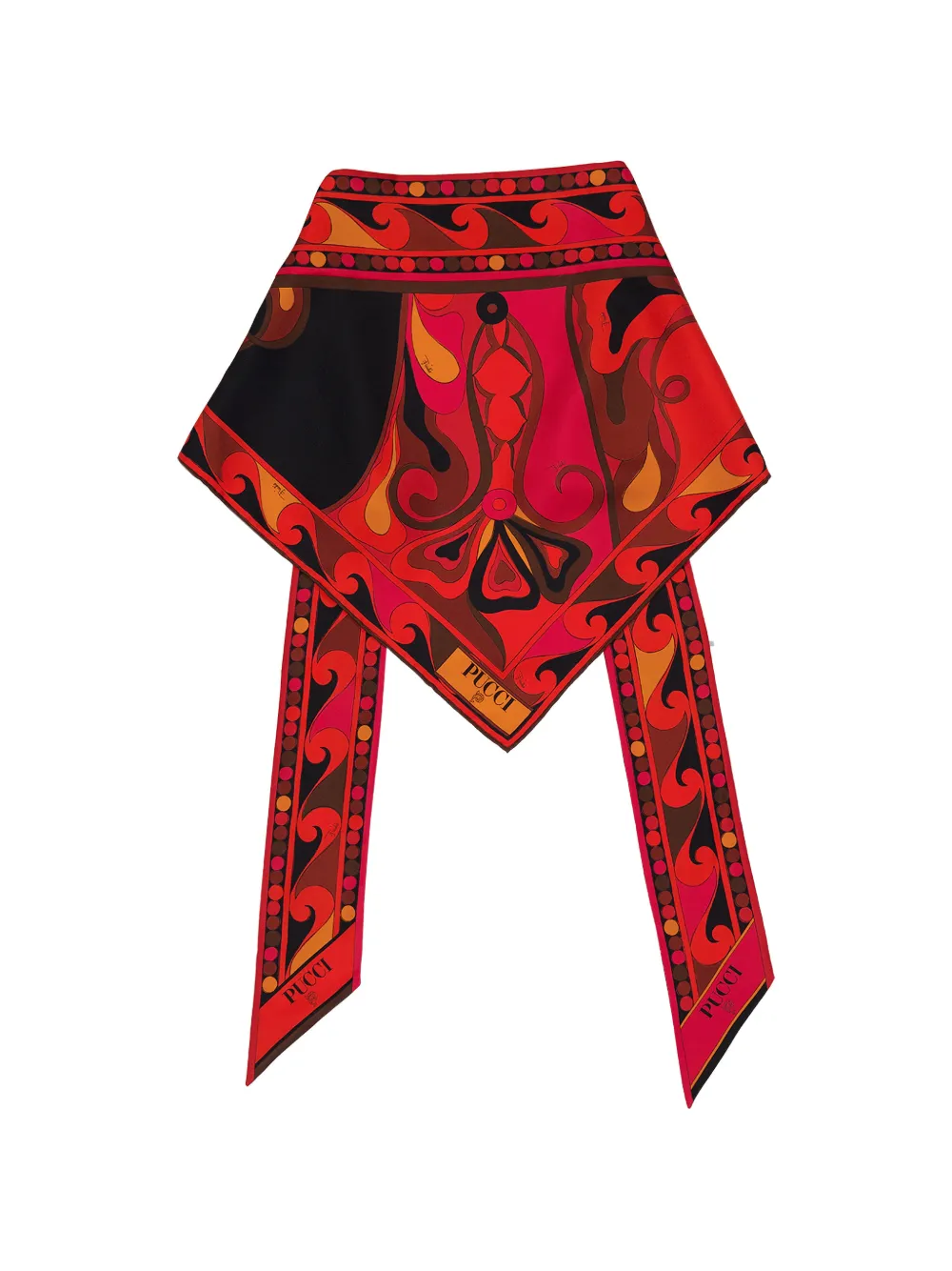 PUCCI Orchidee Iride-print silk scarf - Rosso