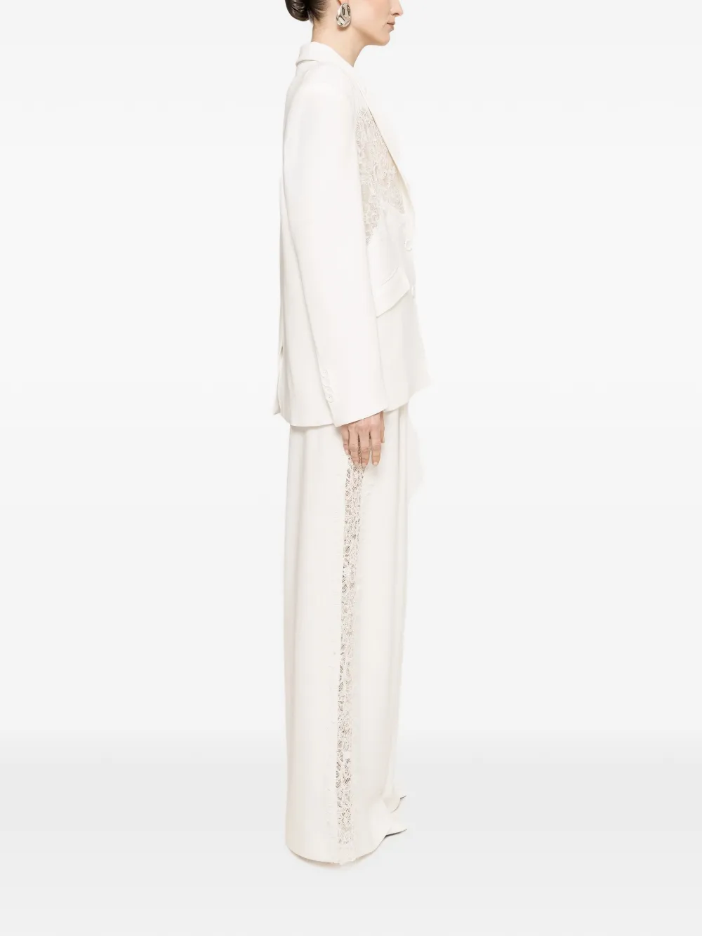 NISSA Blazer met kanten vlakken Wit