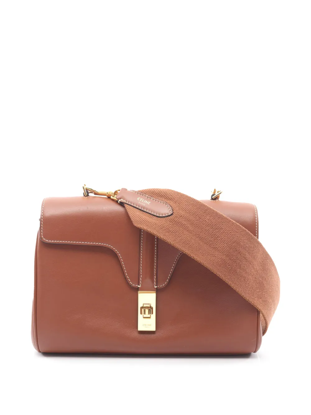 Celine Pre-Owned 2010-2026 Teen Smooth Calfskin Soft 16 crossbody bag - Marrone