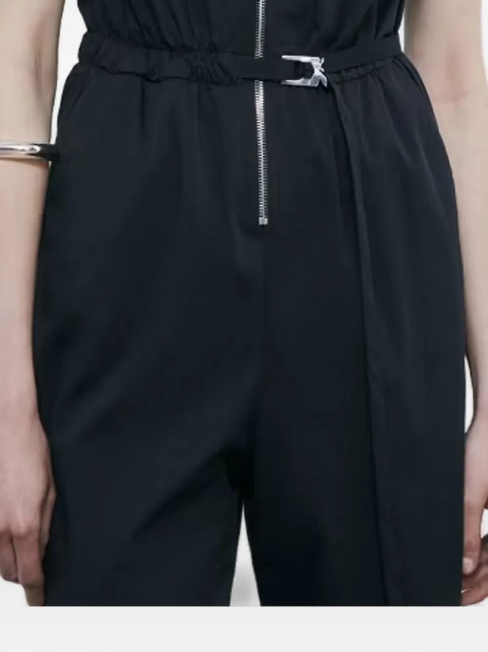 Patrizia Pepe Poplin belted zip-up jumpsuit - Nero