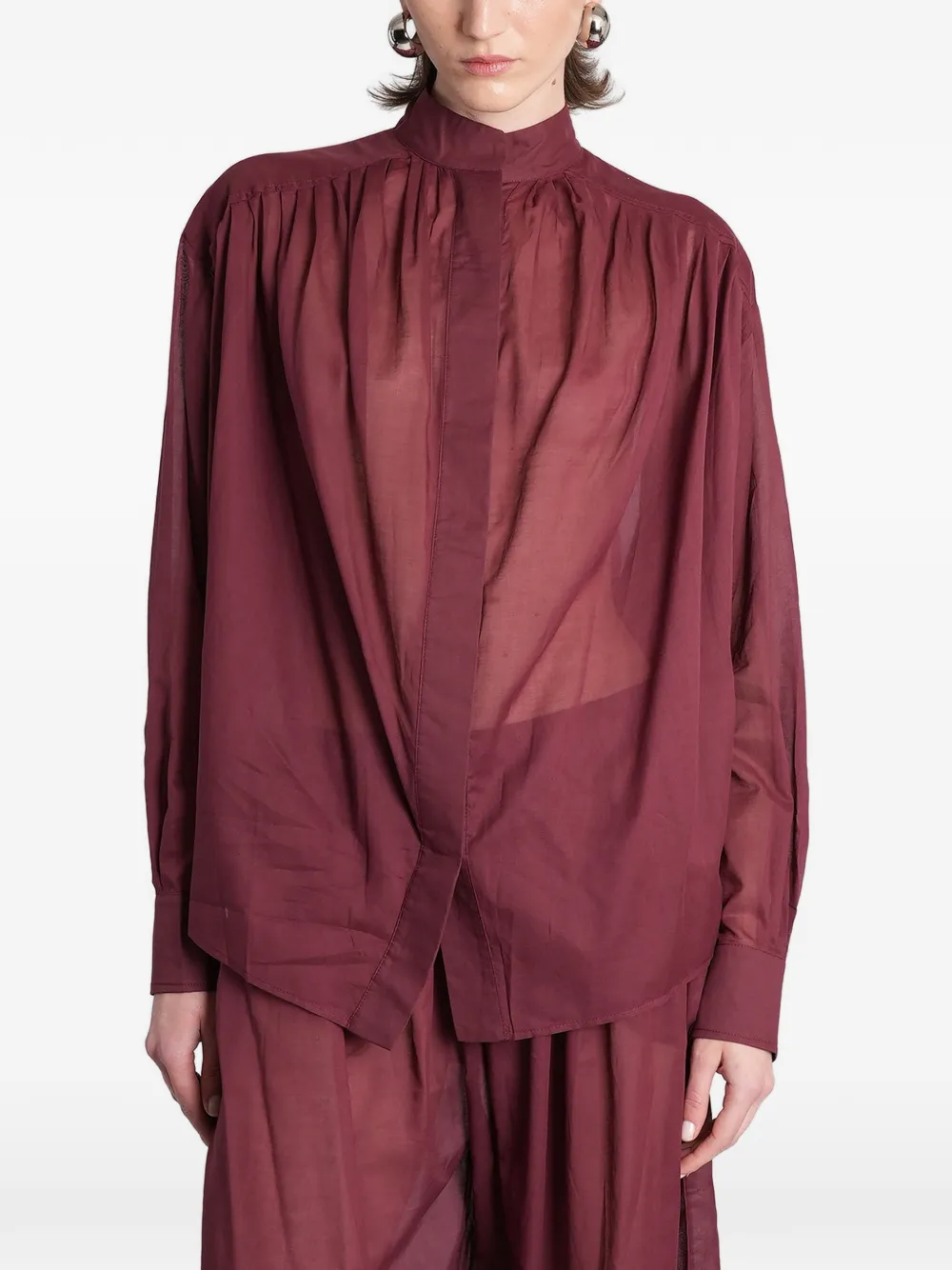 THE ANDAMANE gathered long-sleeve shirt - Rot