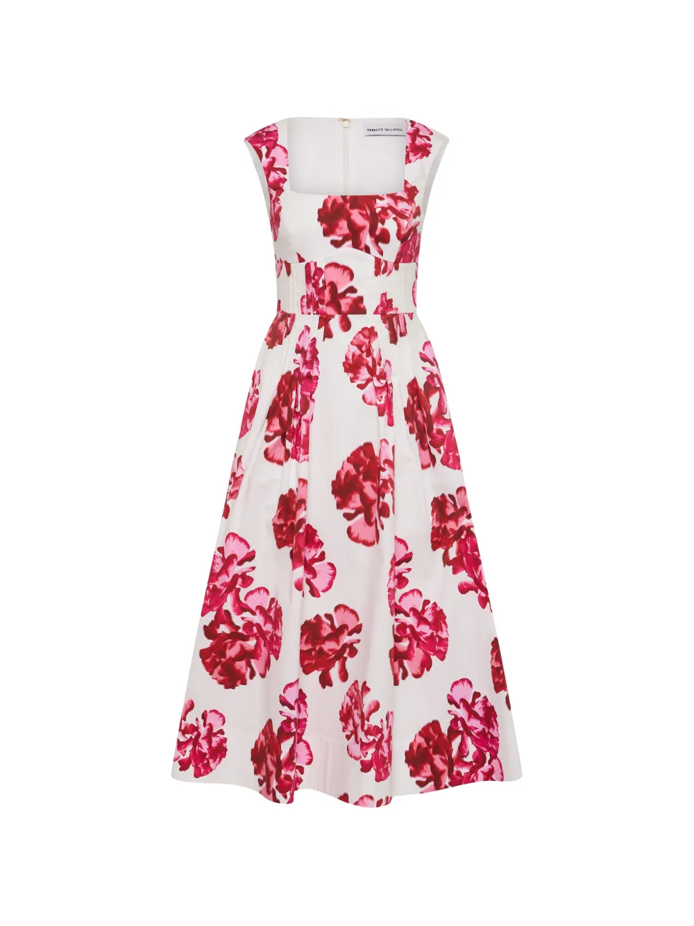 Rebecca Vallance Damask Rose midi-jurk met bloemenprint Wit