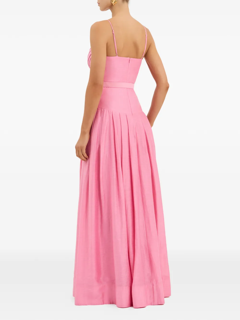 Rebecca Vallance Petalite geplooide jurk met ceintuur Roze