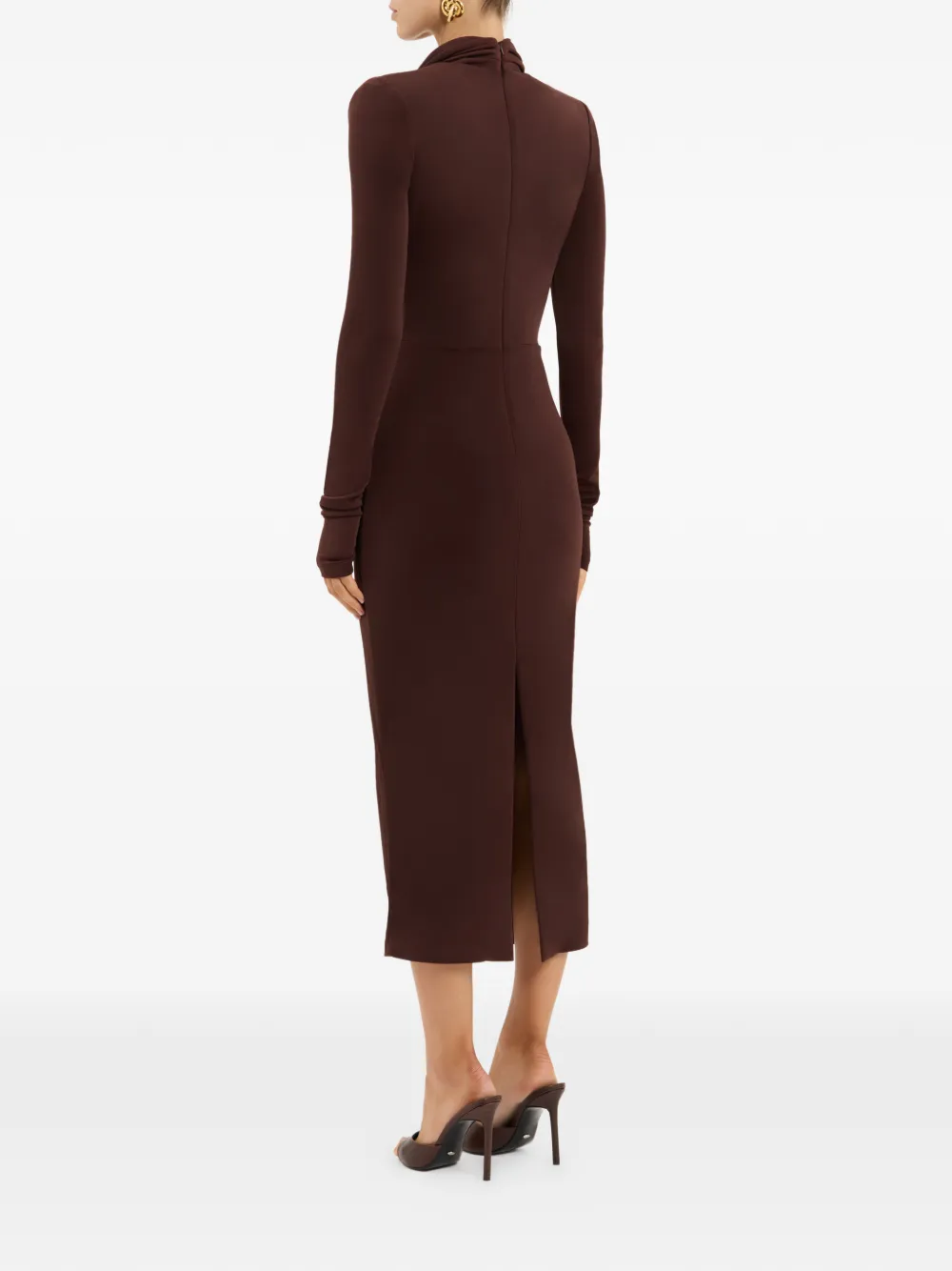 Rebecca Vallance Hazine midi-jurk met lange mouwen Bruin