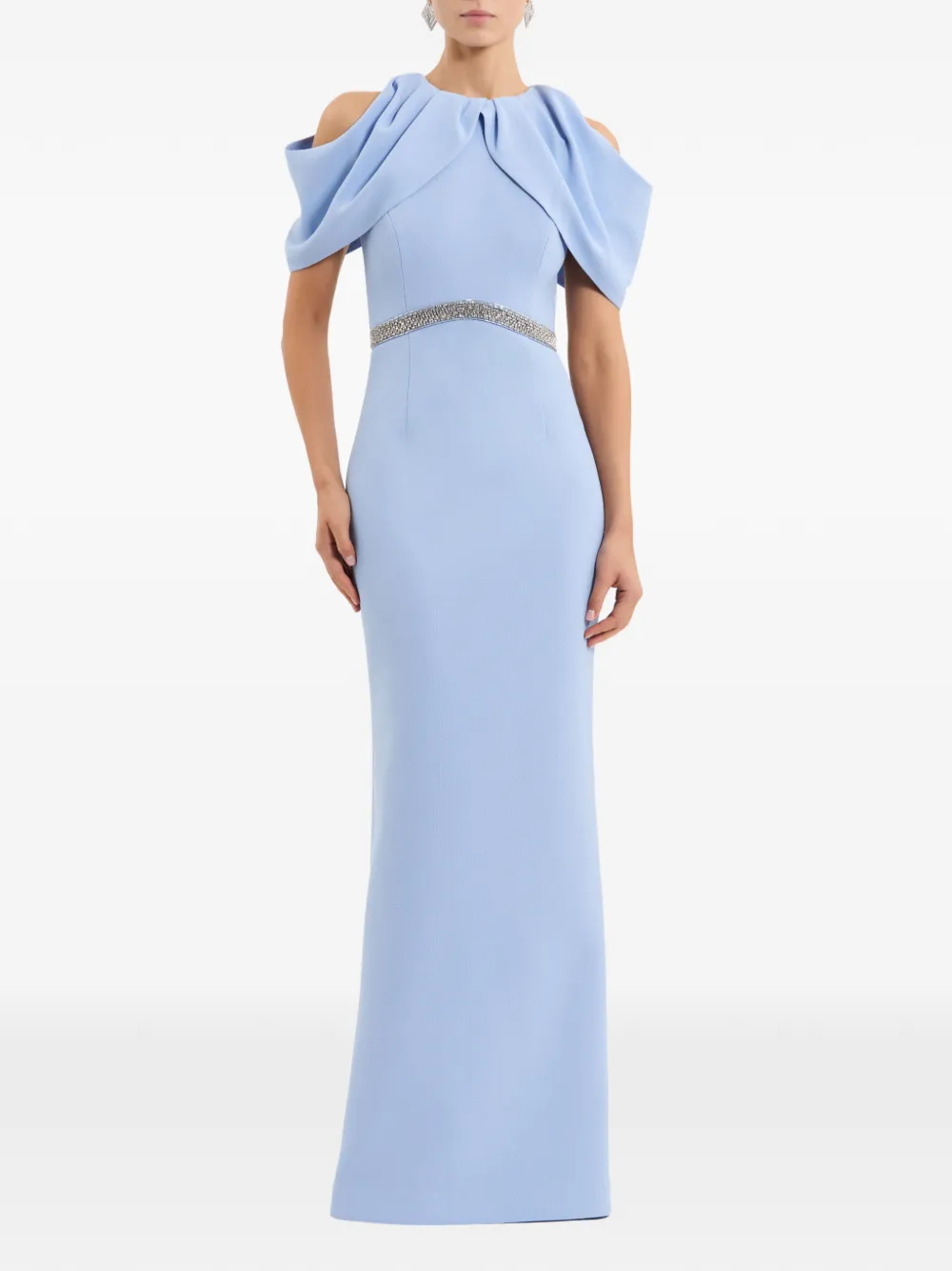 Rebecca Vallance Aylin off-shoulder avondjurk Blauw