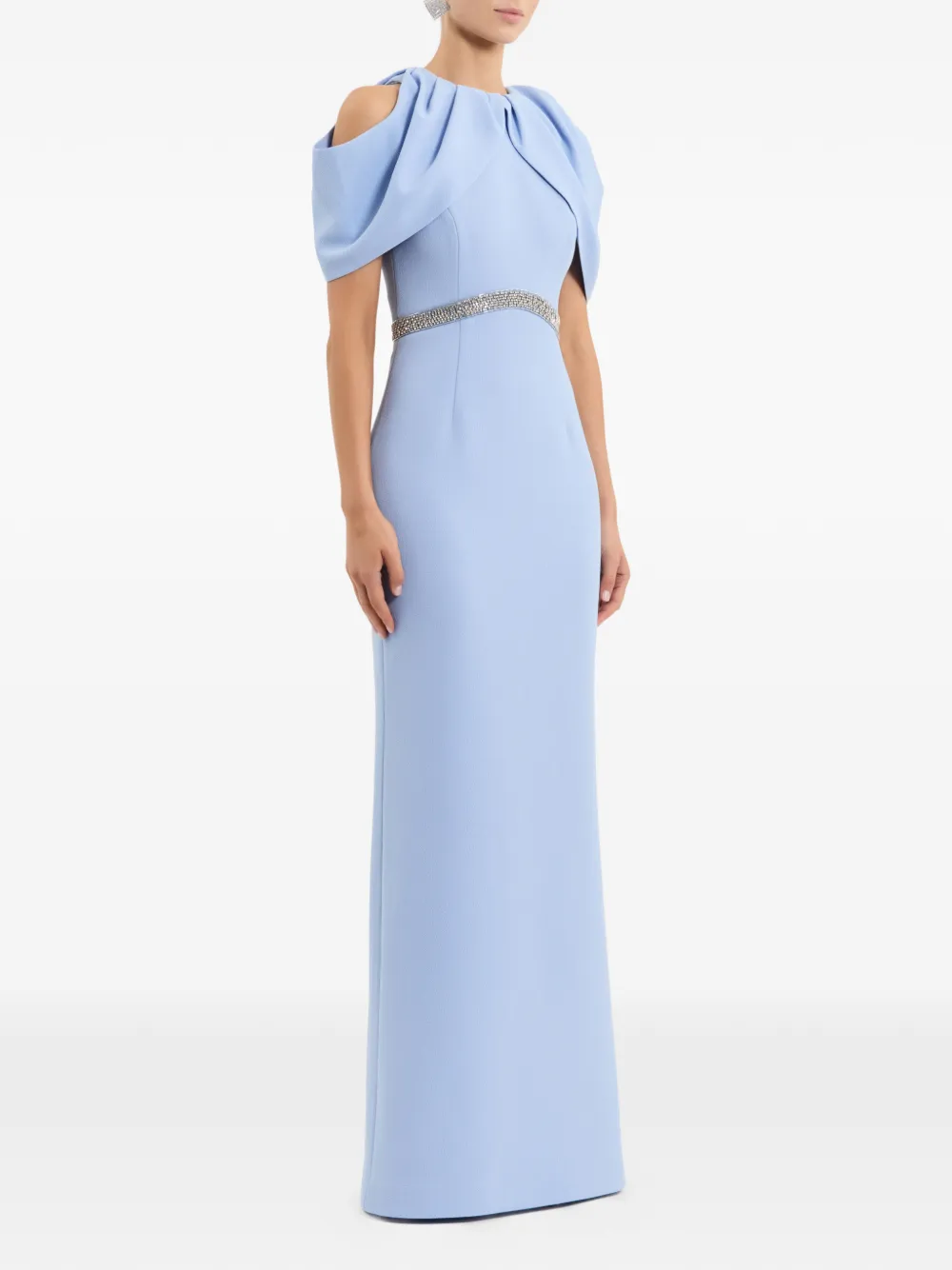 Rebecca Vallance Aylin off-shoulder avondjurk Blauw