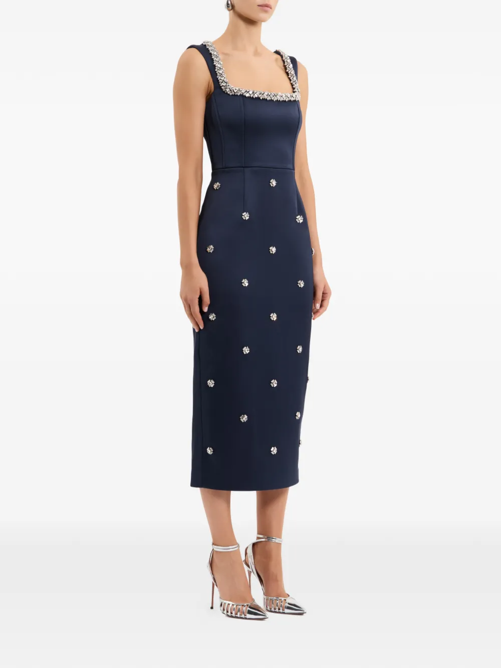 Rebecca Vallance Ayla midi-jurk met eco-twill Blauw