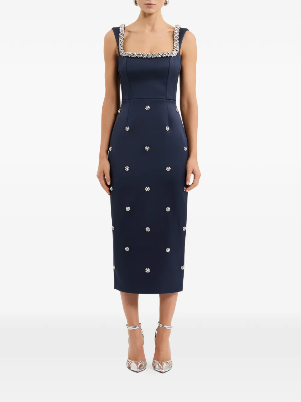 Rebecca Vallance Ayla midi-jurk met eco-twill Blauw