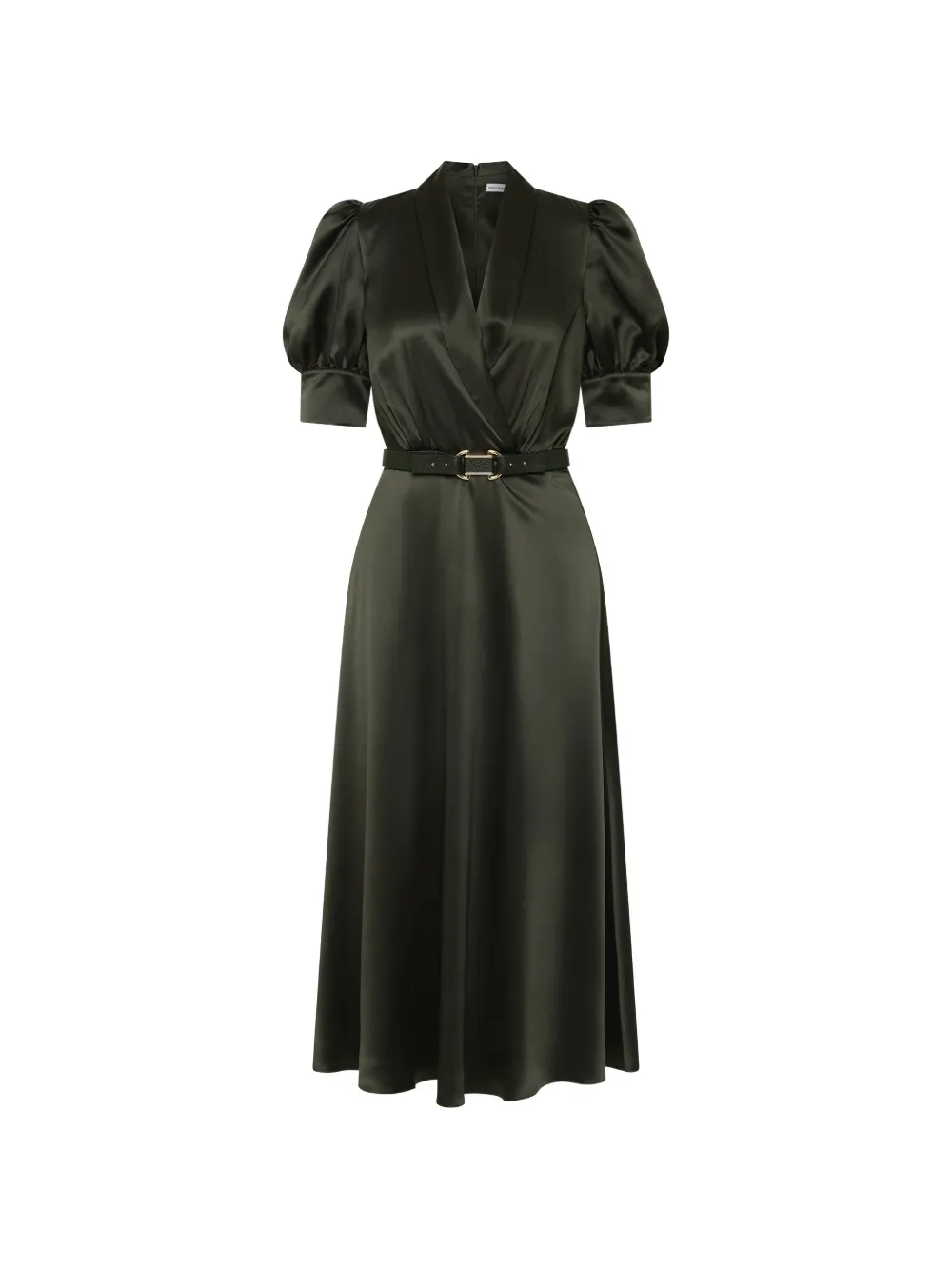 Rebecca Vallance Serene Seiden-Midikleid mit Gürtel - Grün