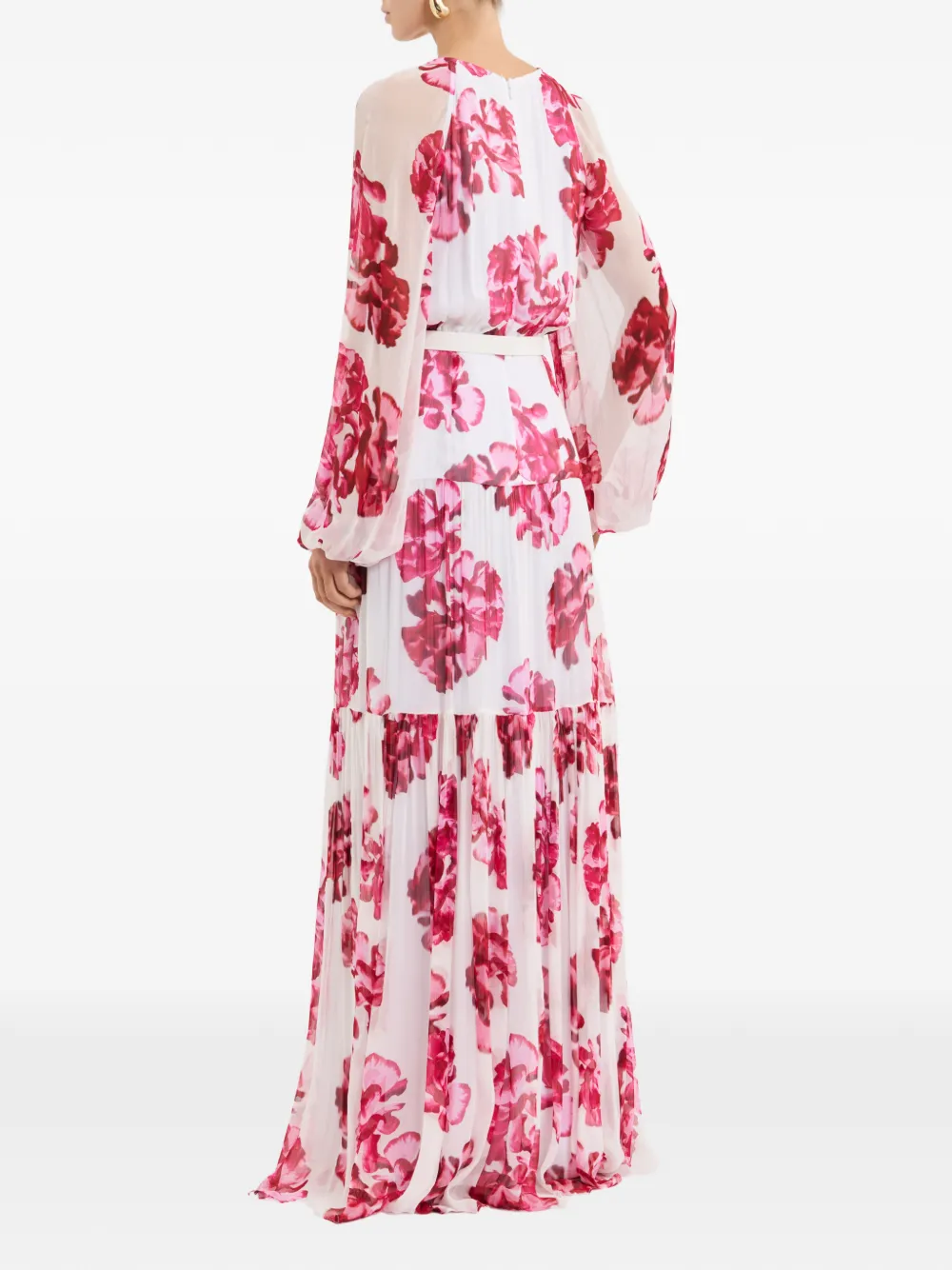 Rebecca Vallance Damask Rose maxi-dress Wit