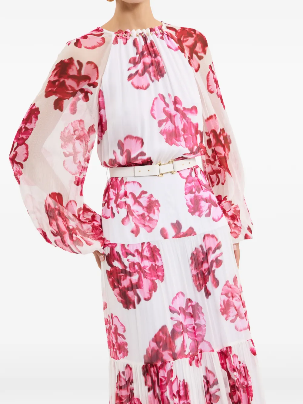 Rebecca Vallance Damask Rose maxi-dress Wit
