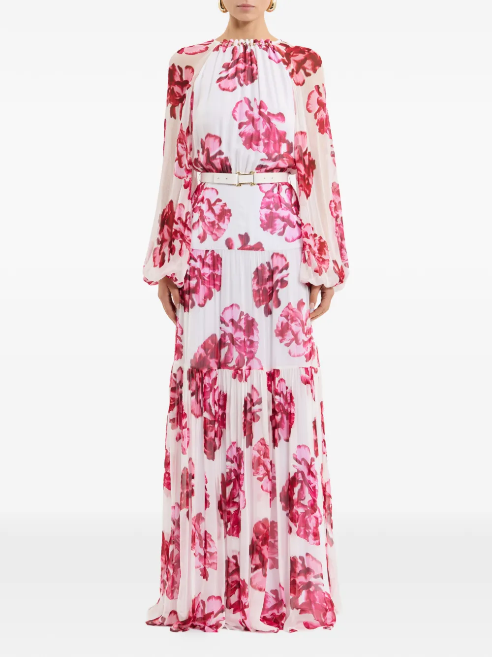 Rebecca Vallance Damask Rose maxi-dress Wit