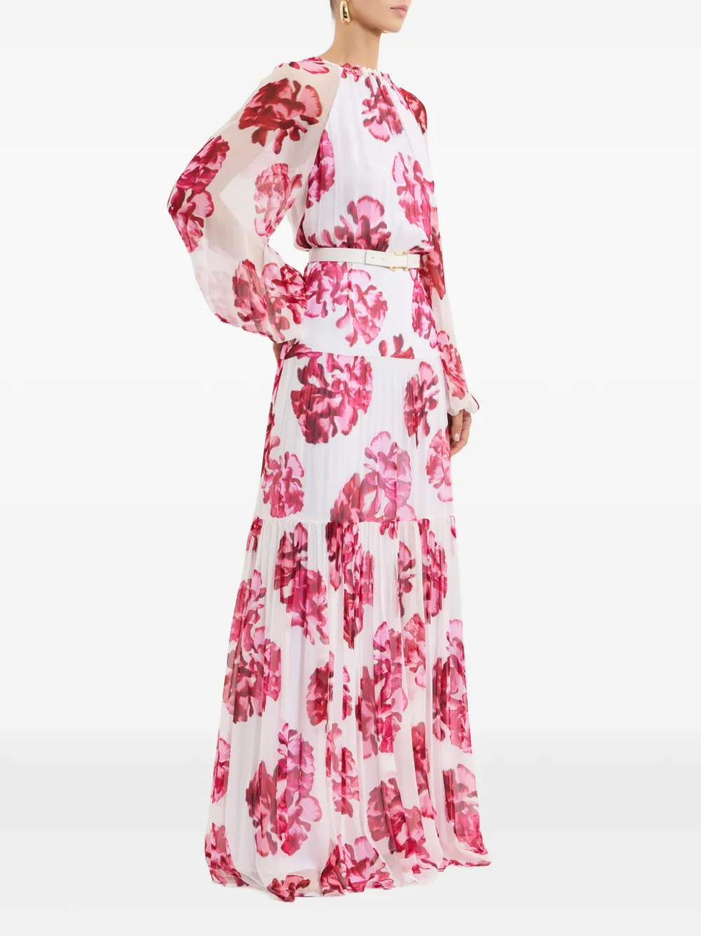 Rebecca Vallance Damask Rose maxi-dress Wit