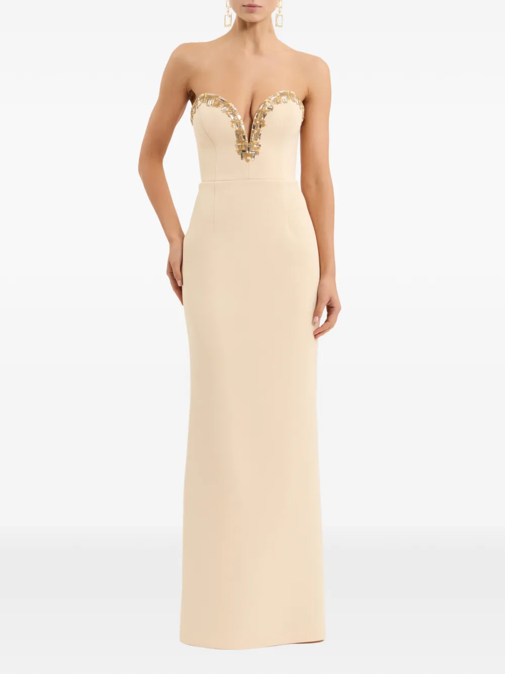 Rebecca Vallance Avondjurk Beige