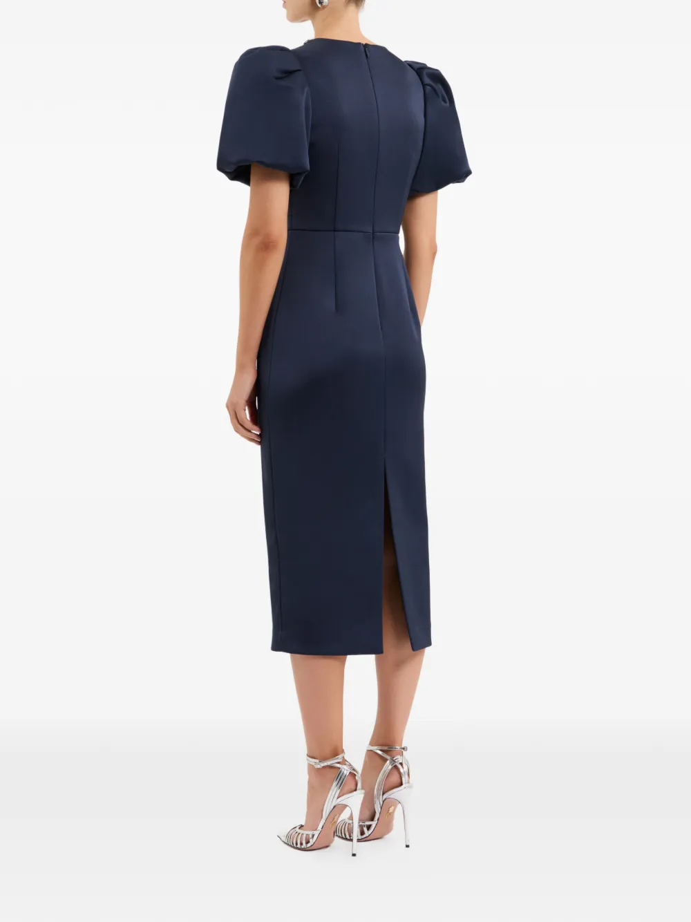Rebecca Vallance Ayla midi-jurk met eco-twill Blauw