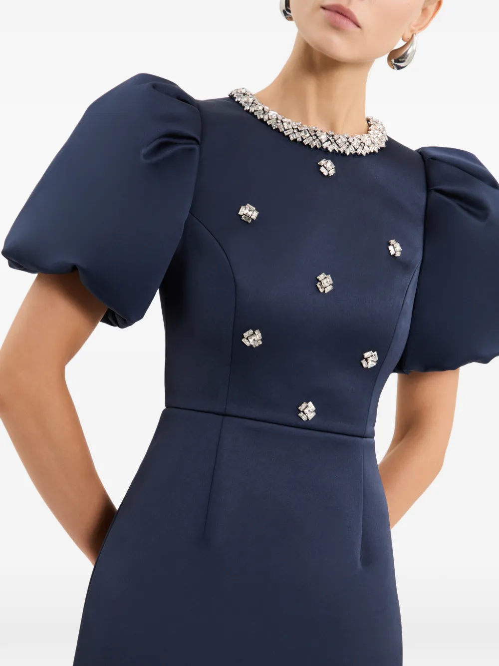 Rebecca Vallance Ayla midi-jurk met eco-twill Blauw