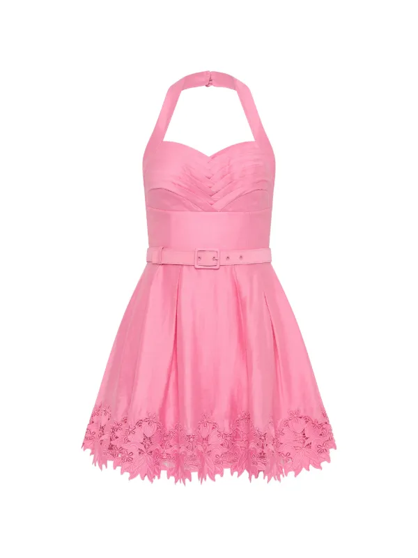 rebecca halter backless mini dress Petalite Size 6 Pink