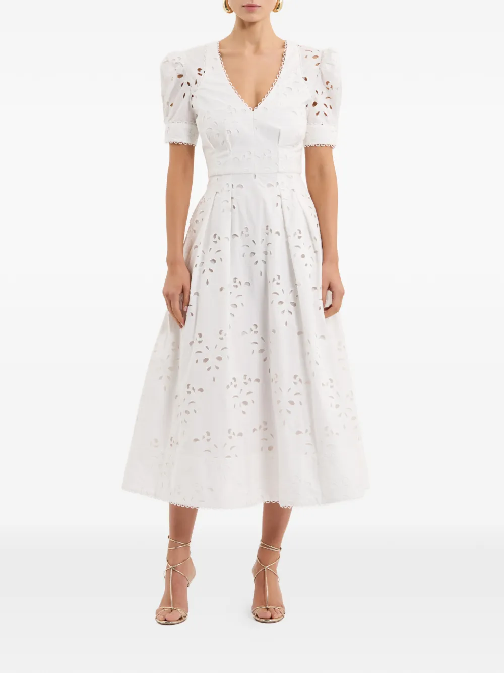 Rebecca Vallance Artesan midi-jurk Wit