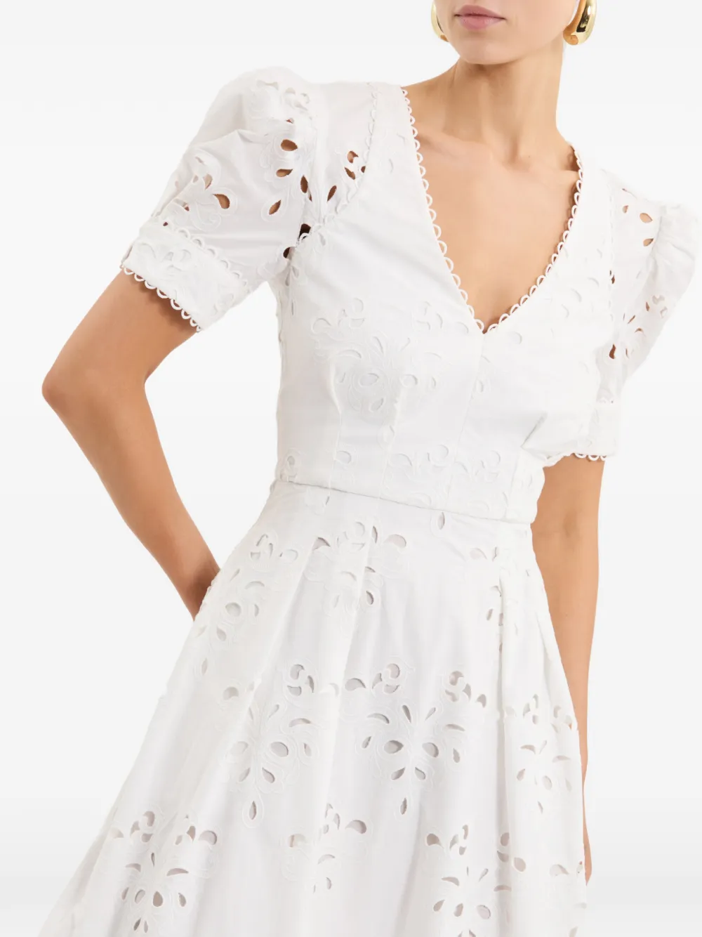 Rebecca Vallance Artesan midi-jurk Wit