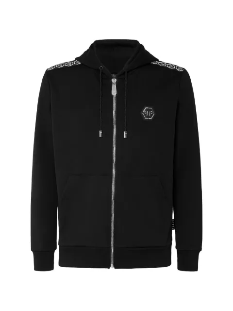 Philipp Plein monogram-print zip-up hoodie