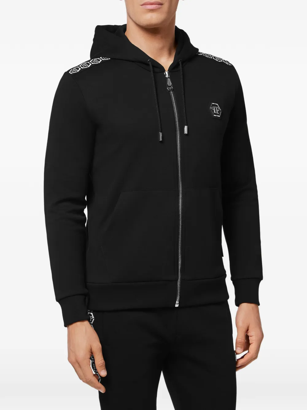 Philipp Plein Hoodie met monogramprint Zwart