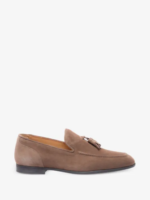 testoni tassel-detail suede loafers