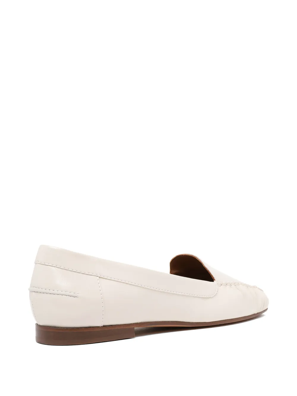 Pollini whipstitch-trim loafers Beige
