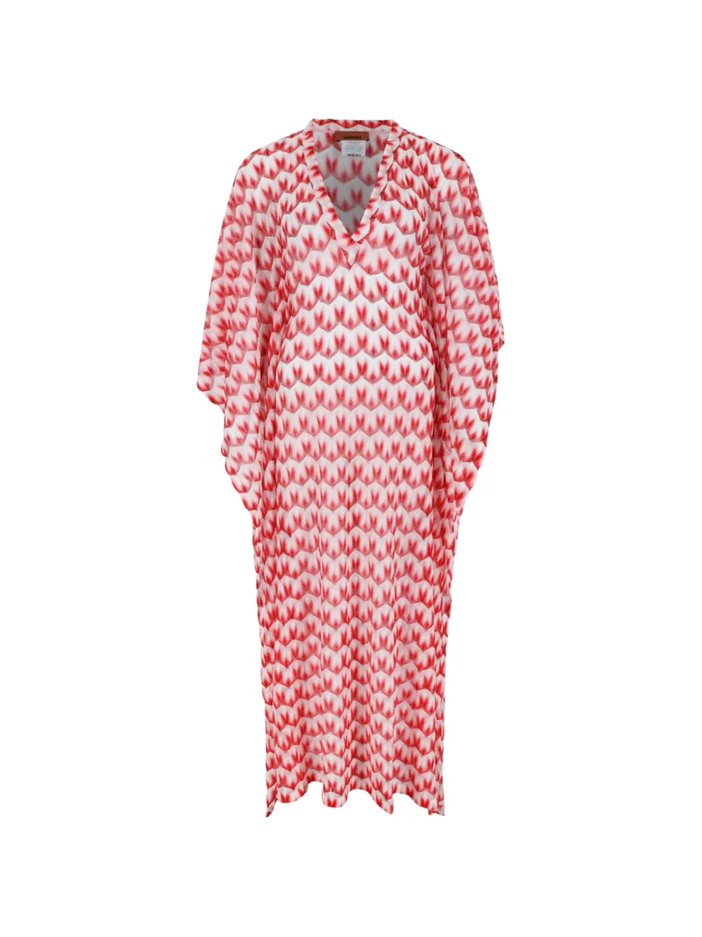 Missoni zigzag-knit V-neck dress - Rosso