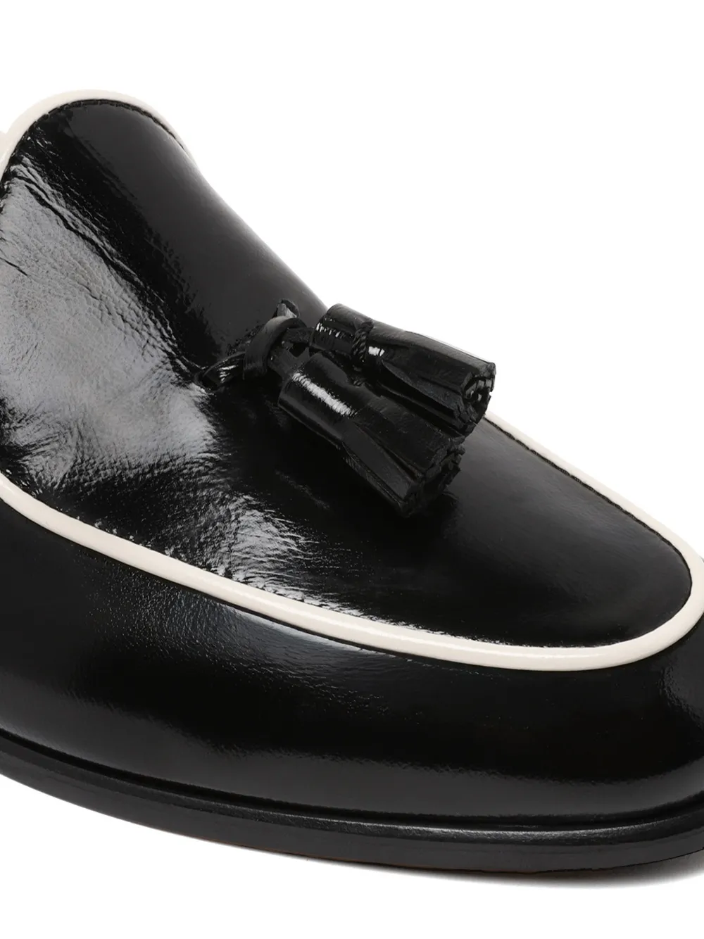 Pollini tassel-detail piped-trim loafers Zwart