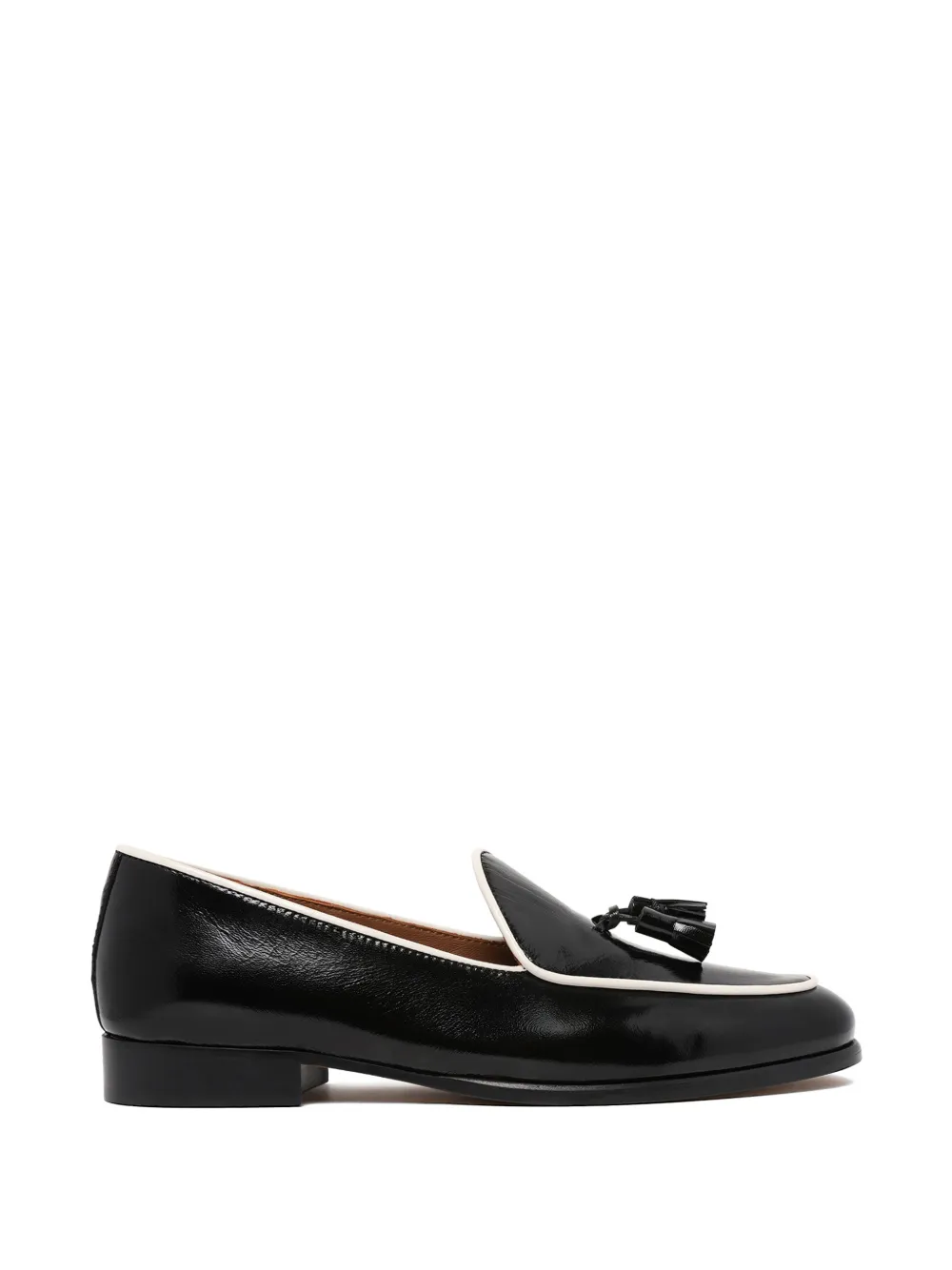 Pollini tassel-detail piped-trim loafers - Nero