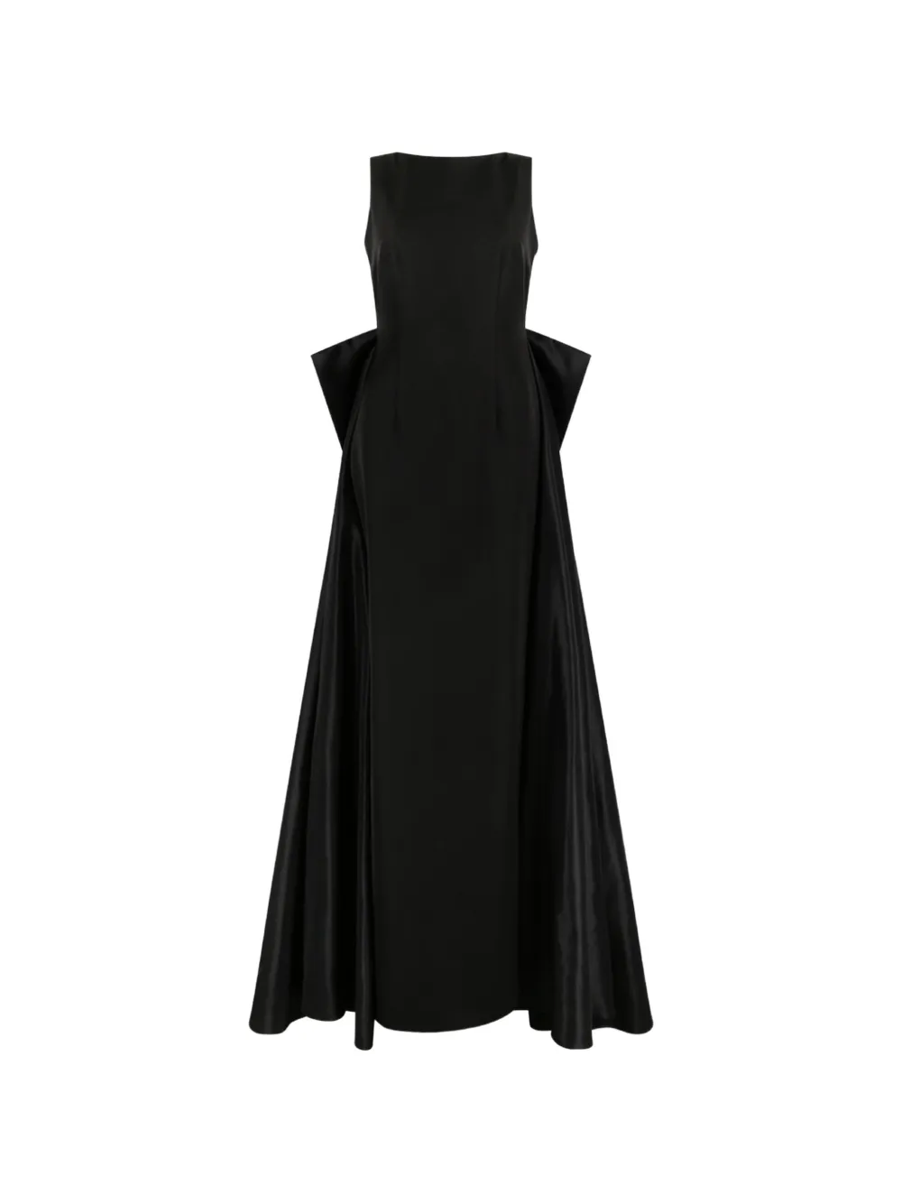 NISSA bow-detail crystal-embellished gown - Black
