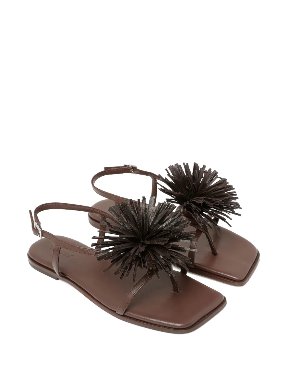 Vic Matie Sandalen met franje en pompon Bruin