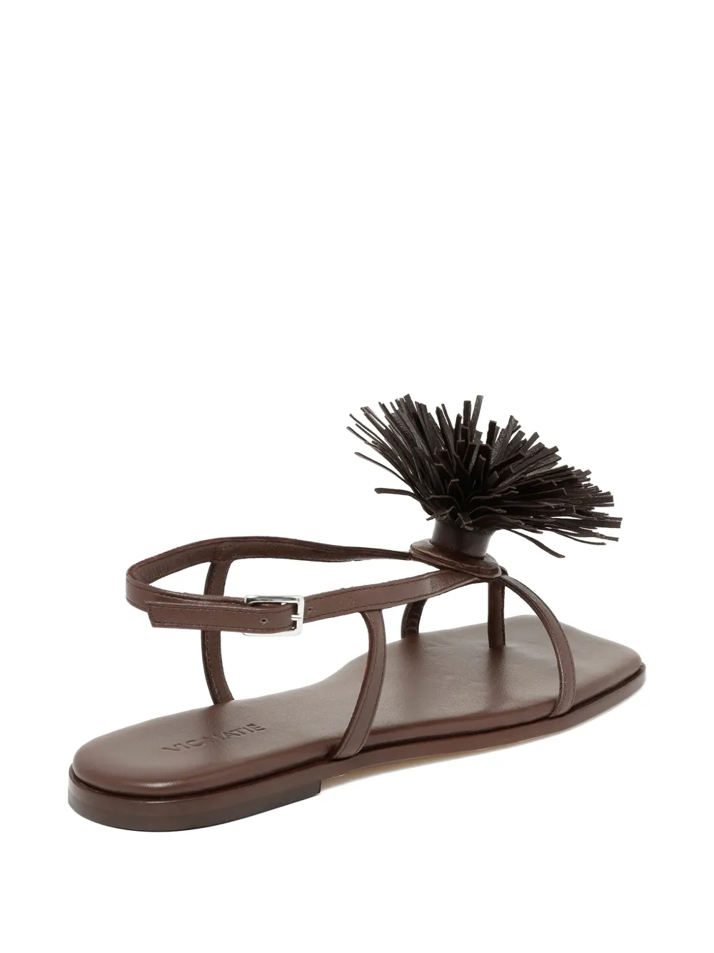 Vic Matie Sandalen met franje en pompon Bruin