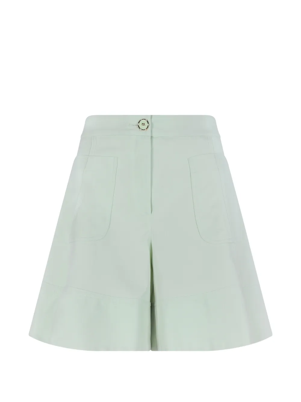 Genny Panelled High-waisted Shorts In Green