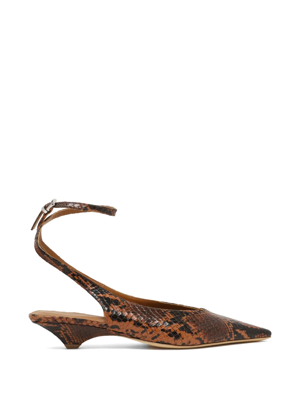 Vic Matie snakeskin-effect pointed-toe pumps - Marrone