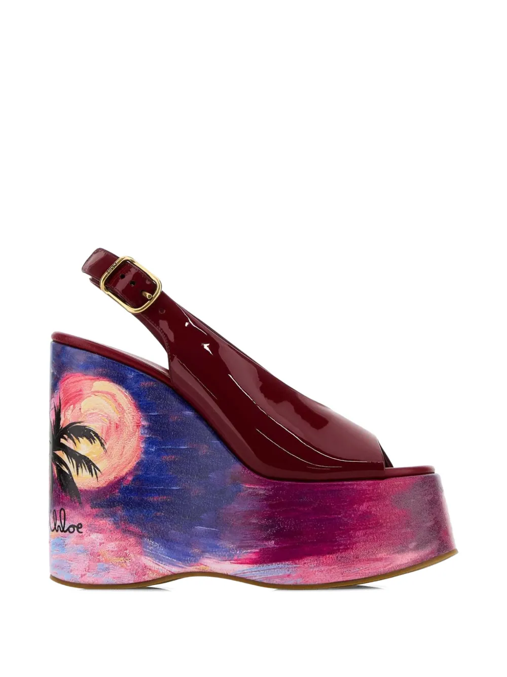 Chloé 130mm Maxime wedge pumps - Rosso