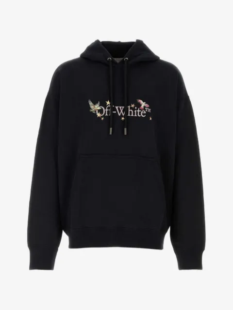 Off-White logo-print cotton hoodie