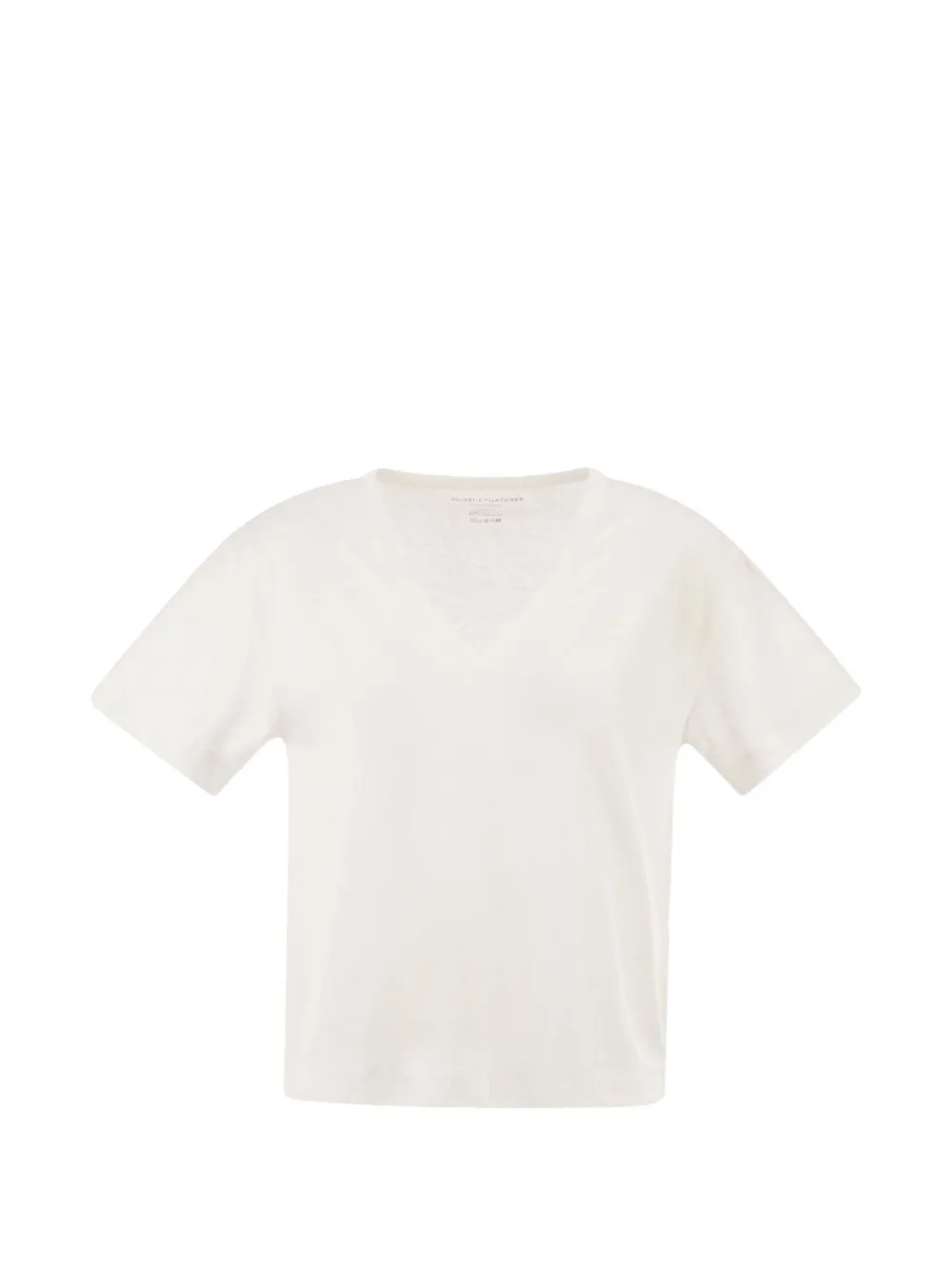 Majestic Filatures V-neck side-slit T-shirt - Bianco