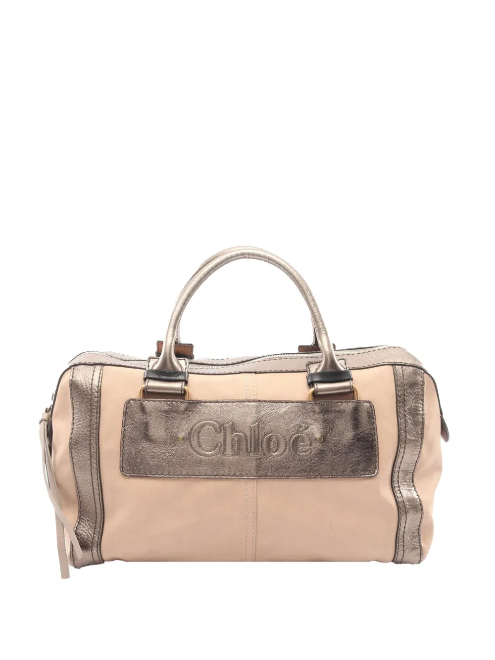 Chloé Pre-Owned 2010-2026 Canvas Metallic Logo boston bag - Rosa