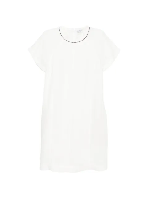 Brunello Cucinelli monili-trim raglan-sleeve MINI dress