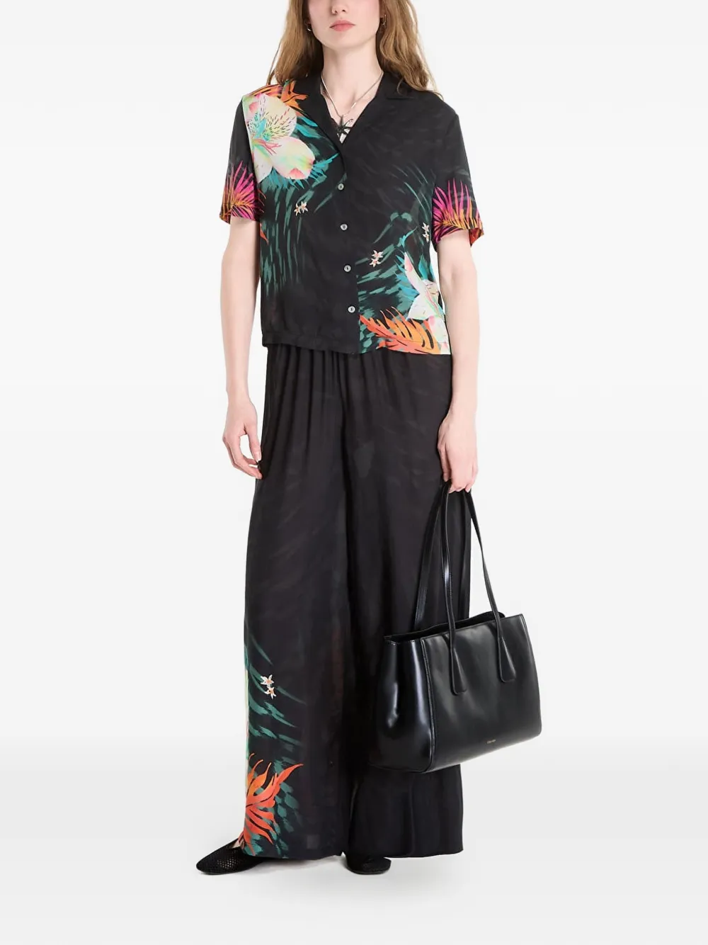 Desigual Overhemd met bloemenprint Zwart