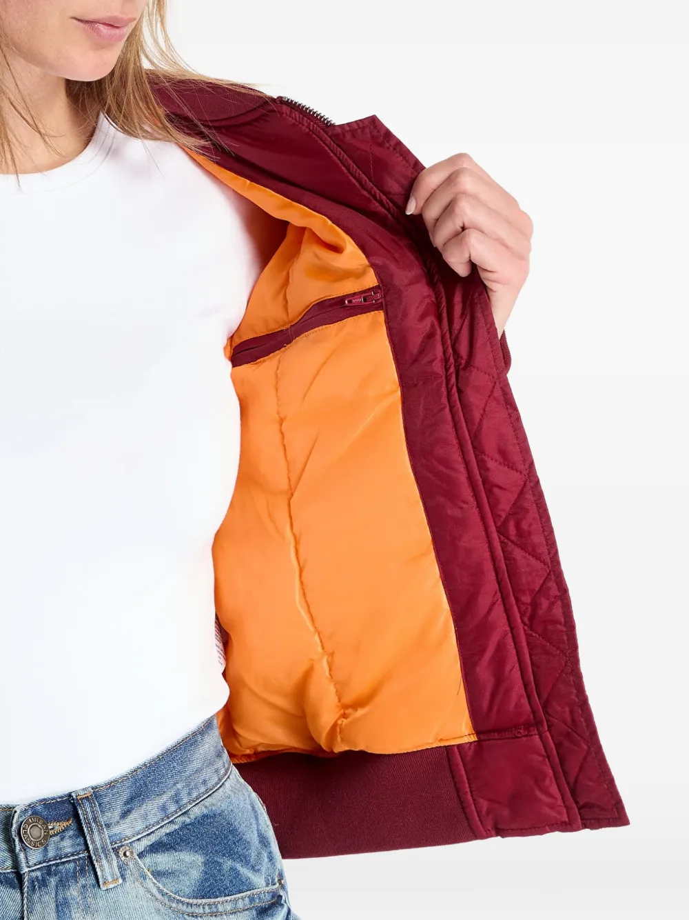 Urban Classics Bomberjack met ritszak Rood