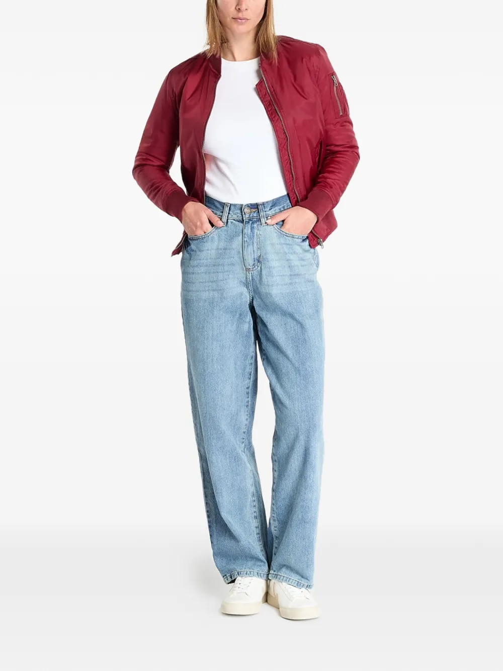 Urban Classics Bomberjack met ritszak Rood