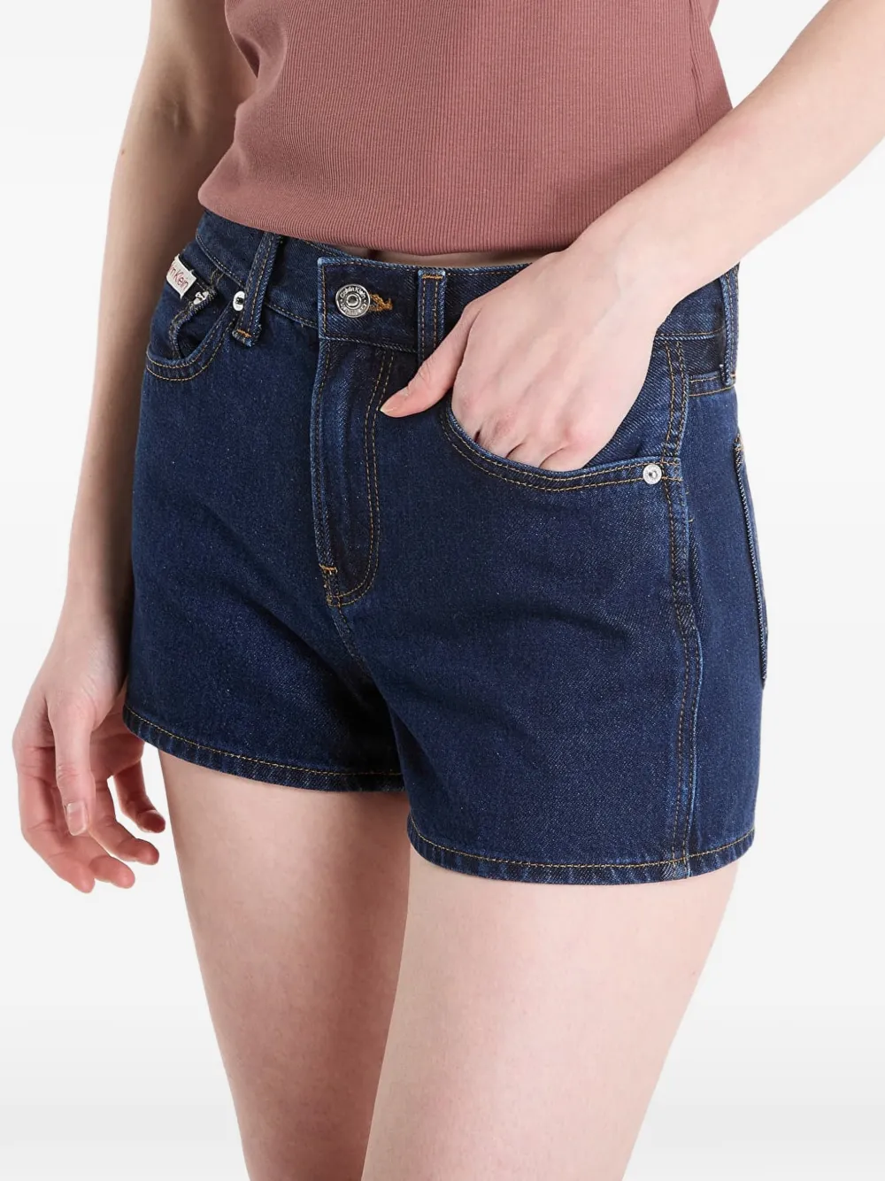 Calvin Klein Spijkershorts met logopatch Blauw