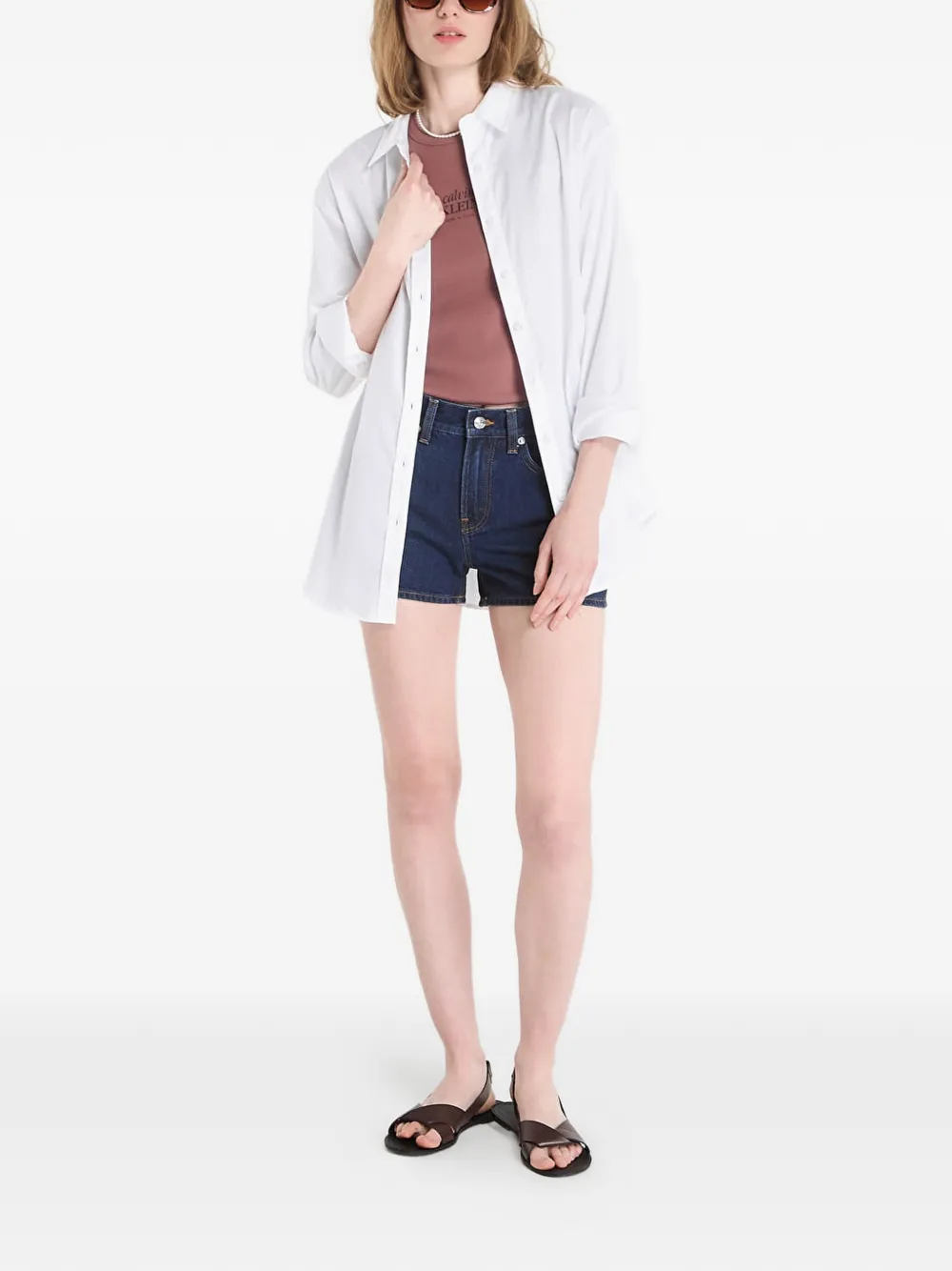 Calvin Klein Spijkershorts met logopatch Blauw