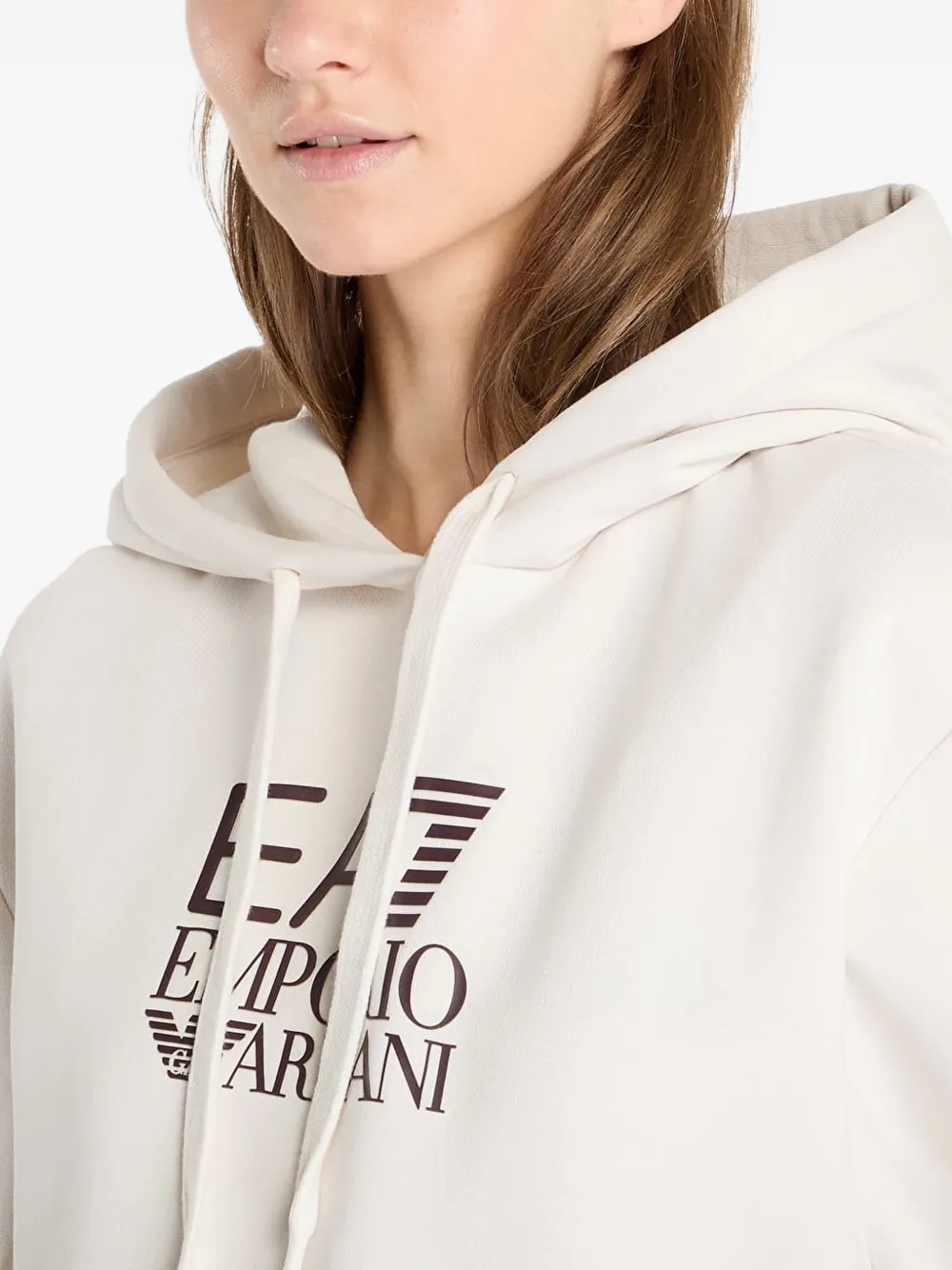 Ea7 Emporio Armani Hoodie met logoprint Beige