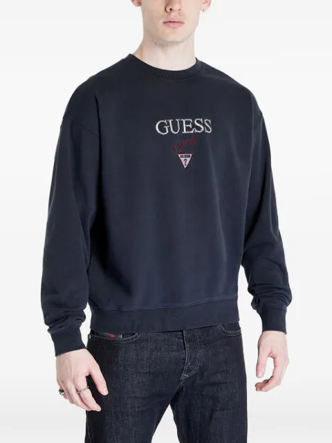 GUESS USA sweater med rund hals og logobroderi