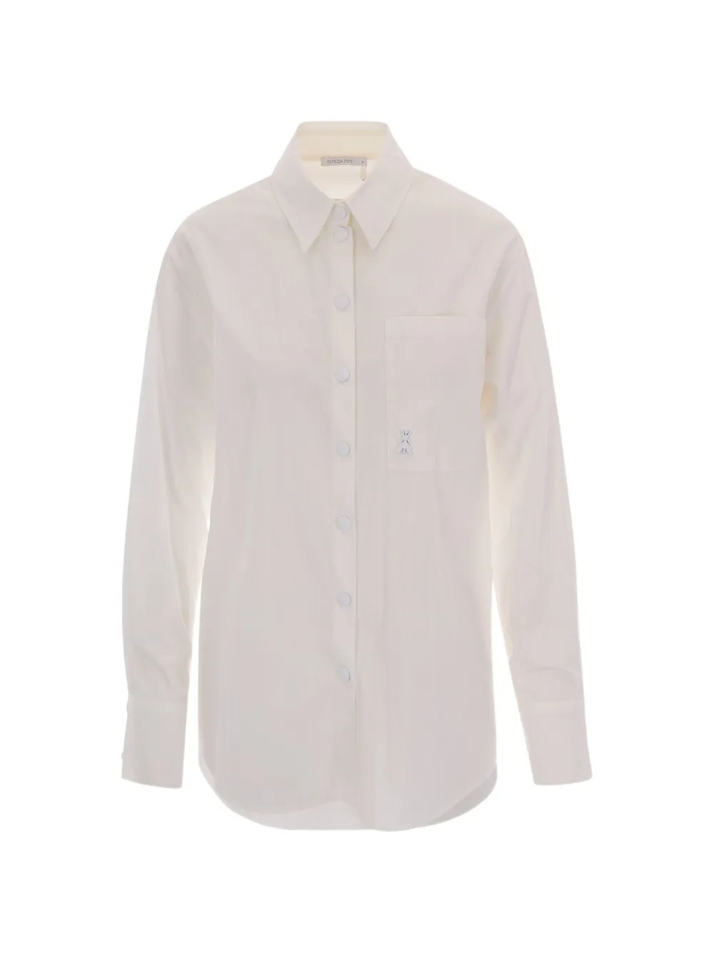 Patrizia Pepe logo-plaque chest-pocket shirt - Toni neutri