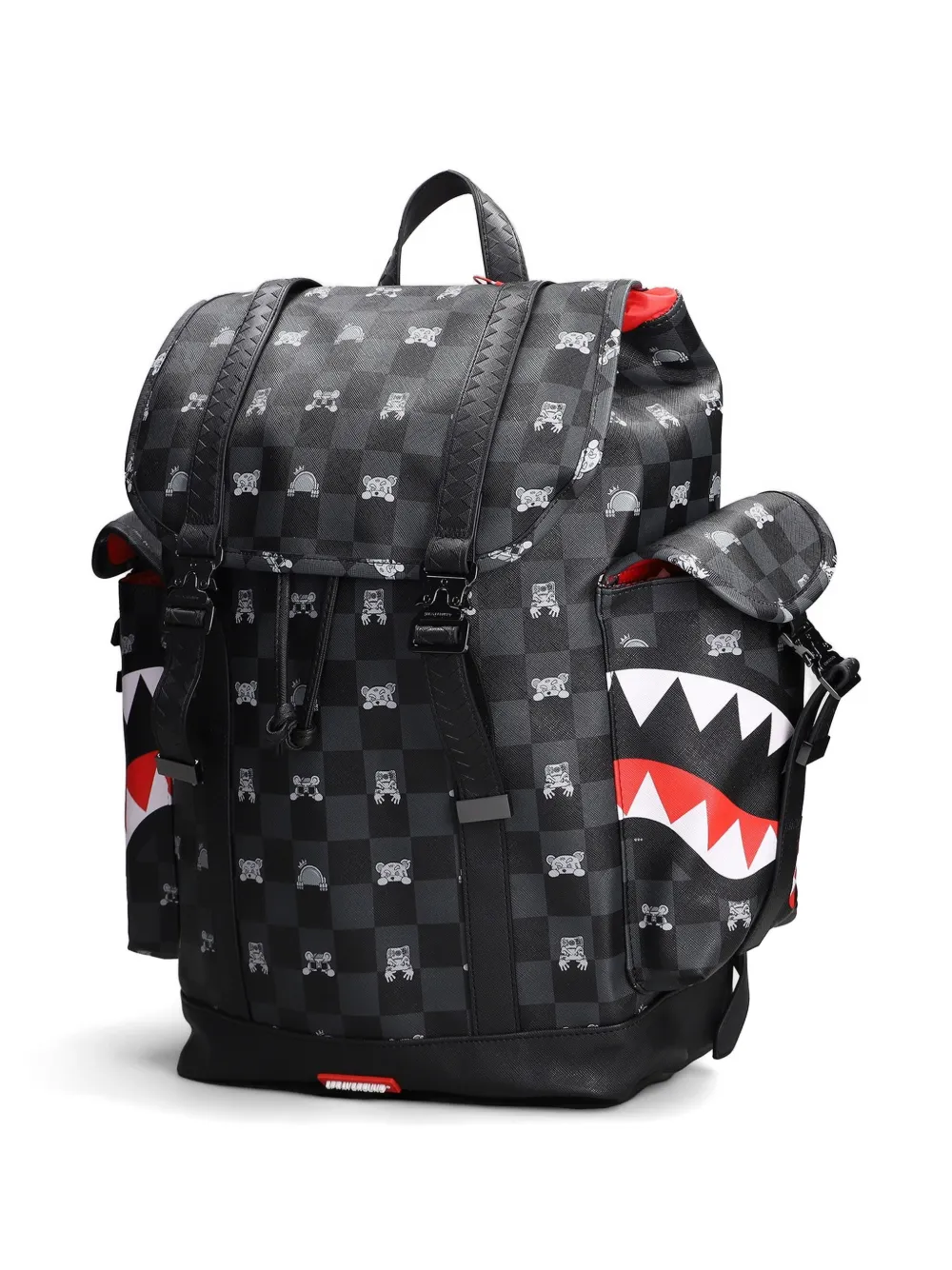 Sprayground チェック シャークマウス バックパック | ブラック